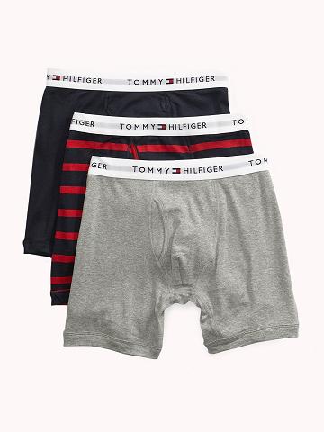 Férfi Tommy Hilfiger Pamut classics boxer brief 3pk Boxer Briefs Szürke | HU 1366FDN